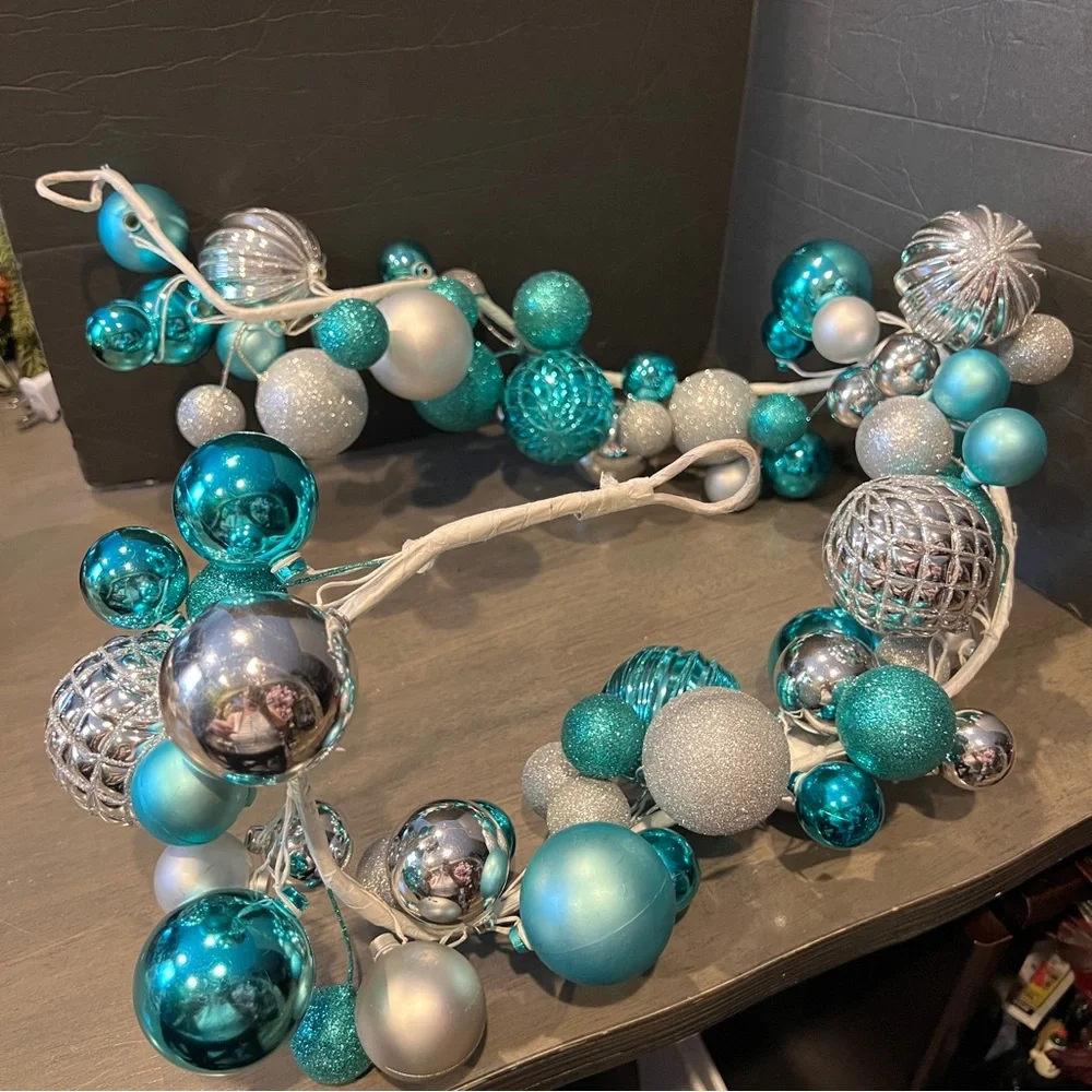 Festive Blue and Silver Holiday garland